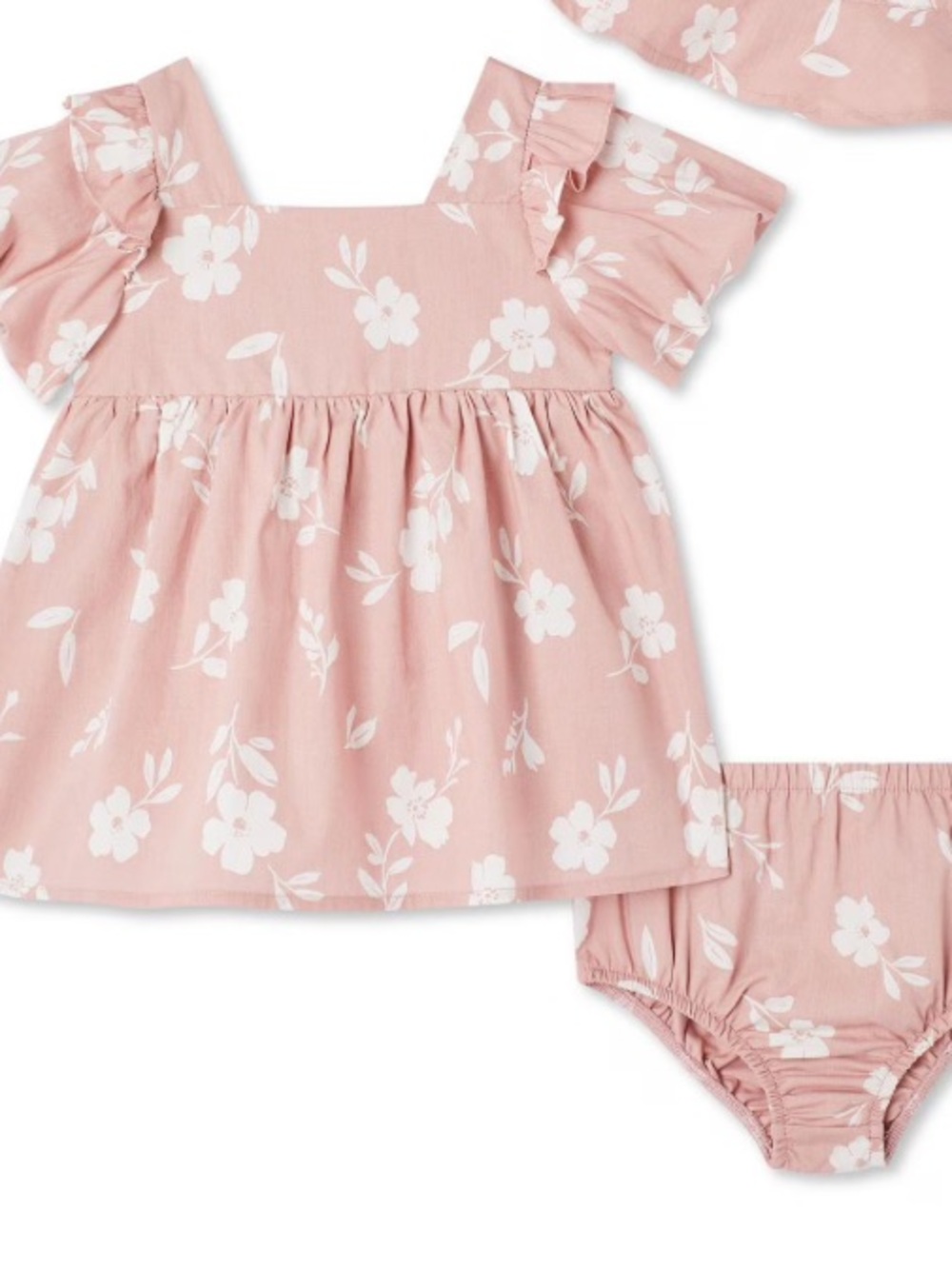 🫐3/$30 George Pink Floral Two-Piece Dress and Diaper Cover size 0-3m